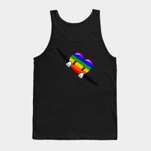 Cute kawaii pride rainbow flag heart Tank Top